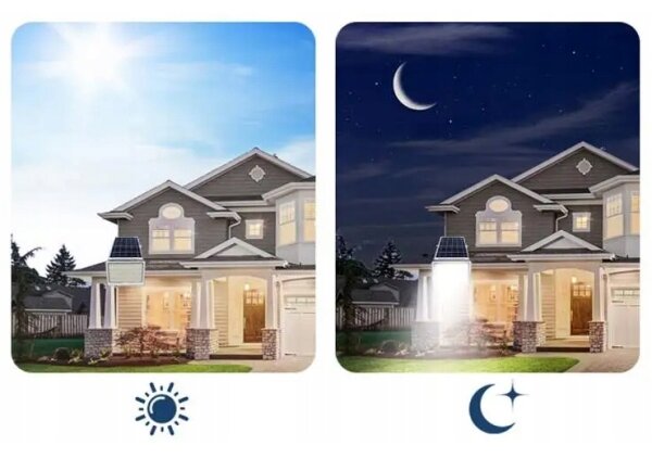 Proiector solar LED reglabil, 50 W, 3,2 V, 5000 K, 6000 mAh, IP65, negru + telecomandă