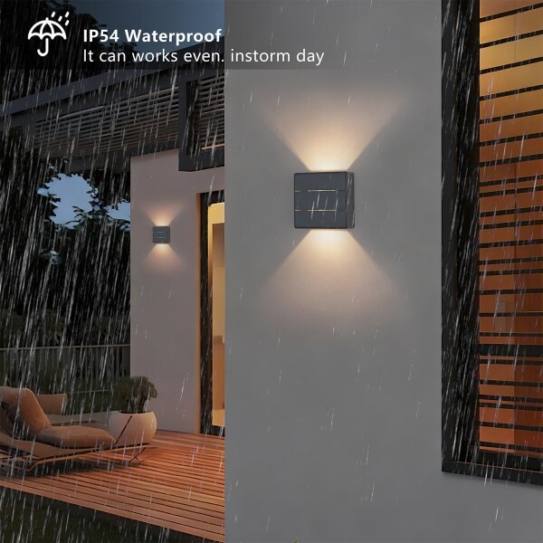 Brilagi - Aplica LED de exterior DOUBLERAY LINE, 6W, 230V, antracit, IP54
