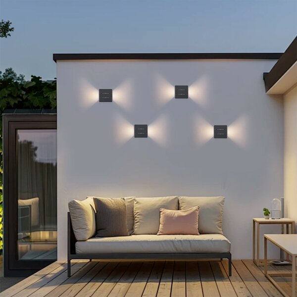 Brilagi - Aplica LED de exterior DOUBLERAY LINE, 6W, 230V, antracit, IP54