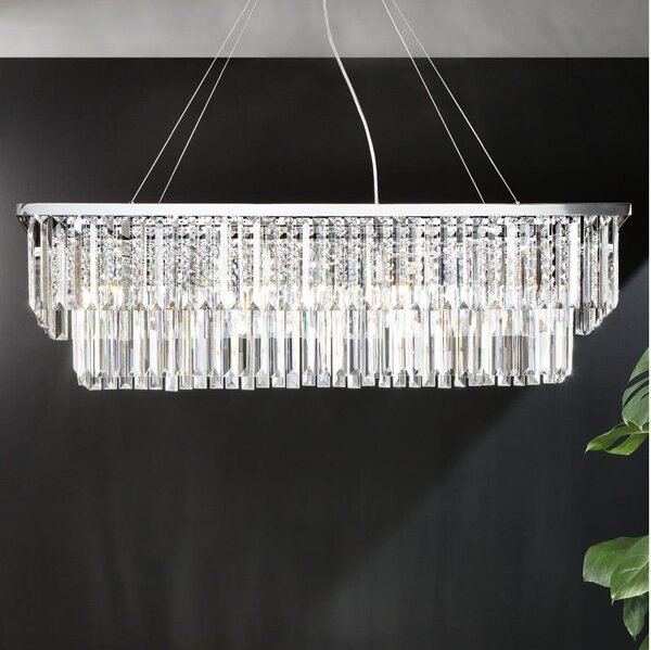 Ondaluce - Candelabru cu cristale pe cablu DAIQUIRI 8xE14/10W/230V crom lucios