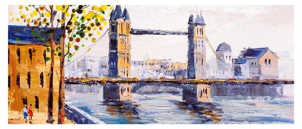 Tablou - Pictură oraș (120x50 cm)