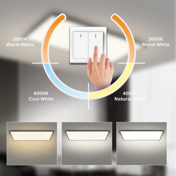 Brilagi - Plafonieră LED SLIMFRAME 80W/230V, 120x60 cm, 3000/4000/6000K, negru