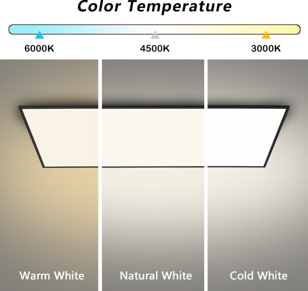 Brilagi - Plafonieră LED reglabilă SLIMFRAME, 80 W, 230 V, 120 x 60 cm, neagră, cu telecomandă