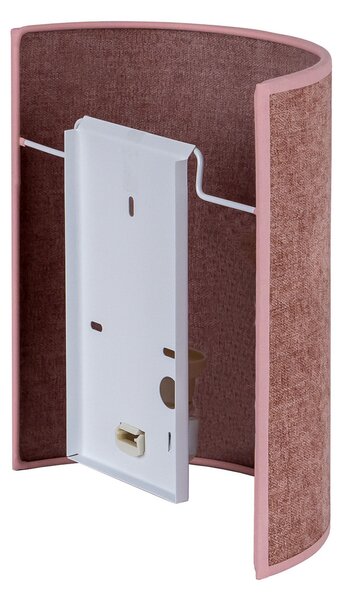 Euluna Aplică de perete Celine, roz, țesătură Chenille, înălțime 24 cm, reglabil, Roz / Rosé, Camera de zi / sufragerie, Țesătură / Textil, Modern