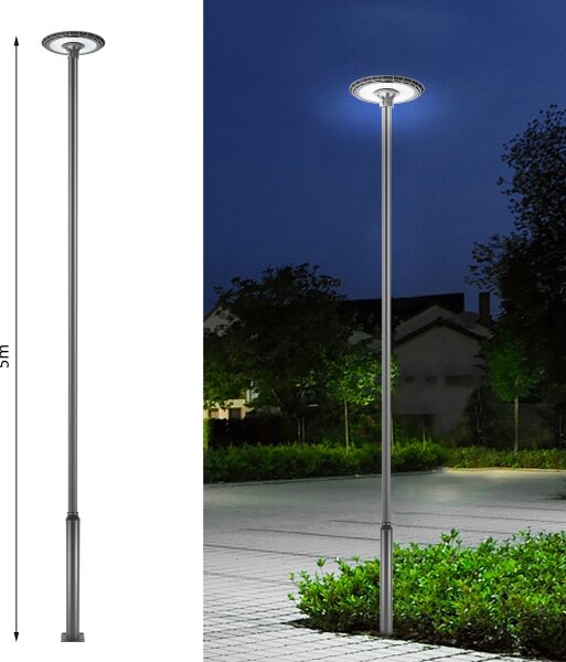 Brilagi - Stâlp metalic pentru iluminat exterior, 5 m, diam. 58 mm, antracit