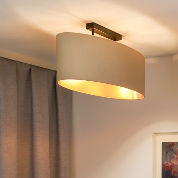 Envostar lampă de tavan Idun bej deschis 80cm material natural vegan, reglabil, Bej, Camera de zi / sufragerie, Altele, Modern
