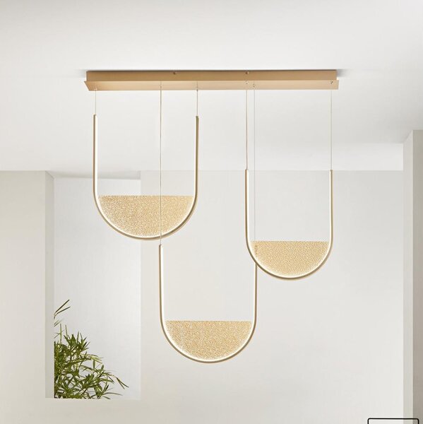 Ondaluce - Lustra suspendată LED dimabilă pe cablu LOTUS LED/70W/230V, aurie