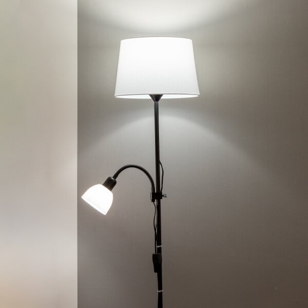 Brilagi - Lampă de podea CERIA 1xE27/100W/230V + 1xE14/25W, negru/alb