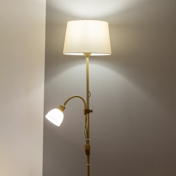 Brilagi - Lampă de podea CERIA, 1xE27/100W/230V + 1xE14/25W, auriu/bej