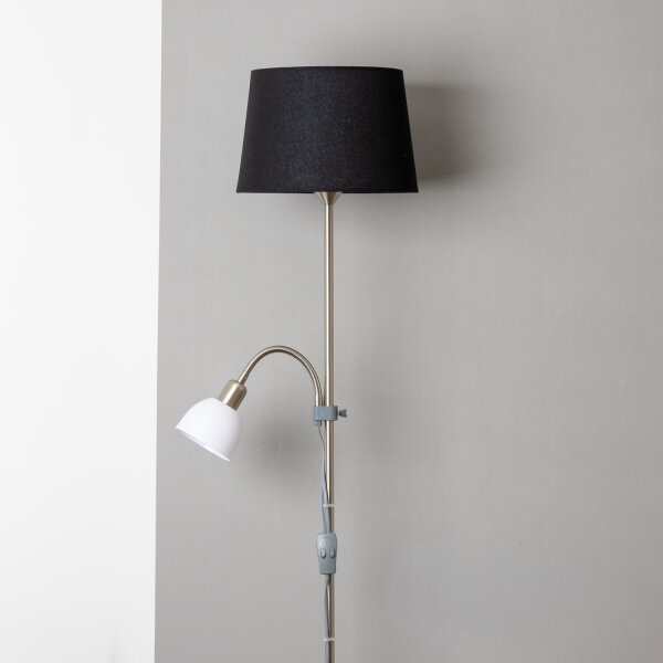 Brilagi - Lampadar CERIA 1xE27/100W/230V + 1xE14/25W crom mat/negru