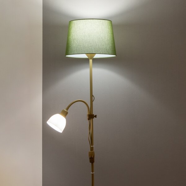 Brilagi - Lampă de podea CERIA 1xE27/100W/230V + 1xE14/25W auriu/verde