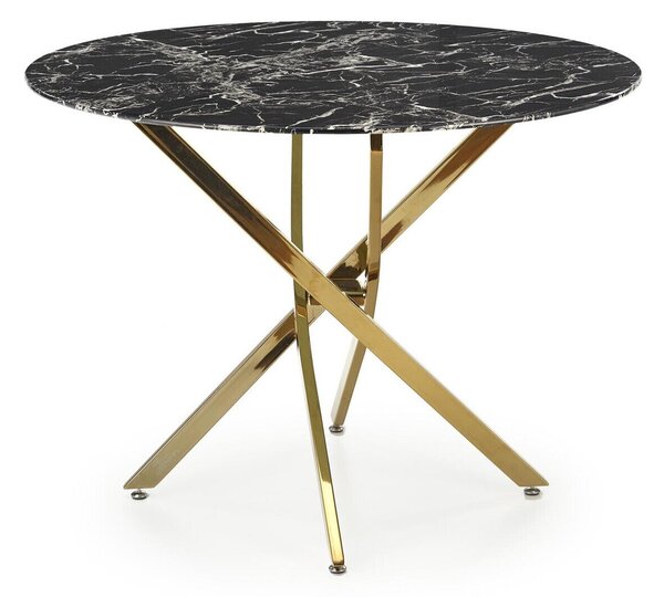 Masă Houston 1538, Marmură neagră, Auriu, 75cm, 26 kg