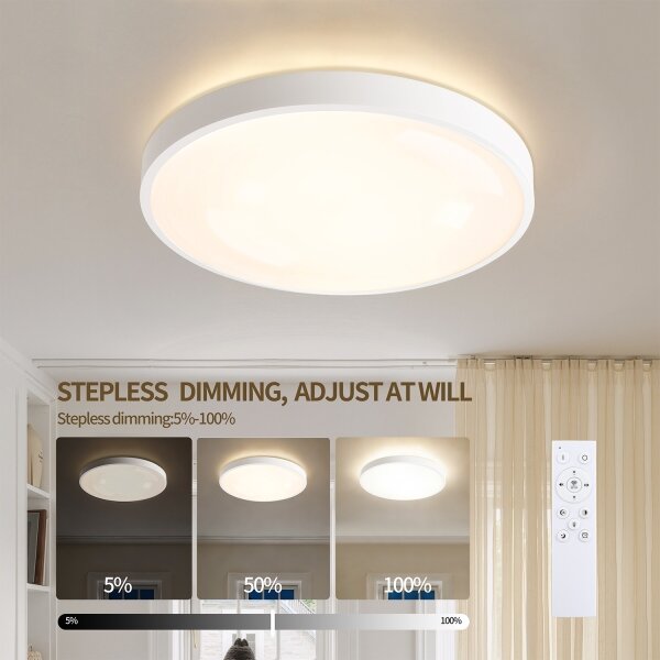 Brilagi - Lampă LED dimabilă GLASS POOL DOUBLE LED/48W/230V 40 cm albă + telecomandă