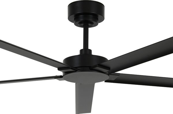 Beacon Lighting Ventilator de tavan Monza negru, cu motor DC, silențios, Ø 152 cm, IP55, Negru, Camera de zi / sufragerie, Aluminiu, Modern