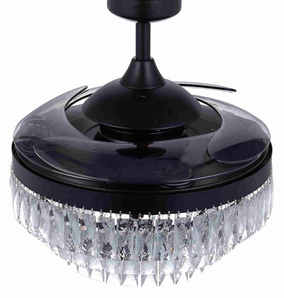 Beacon Lighting Ventilator de tavan cu lumină Fanaway Veil negru silențios, Negru, Camera de zi / sufragerie, Plastic