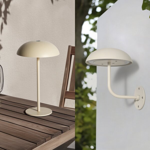 Arcchio LED reîncărcabilă lampă de masă Thenra, bej, suport perete, reglabil, Bej, Metal, Modern, Priză de perete top