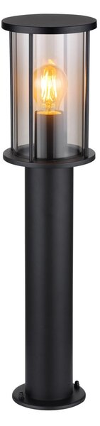 Globo Bornă luminoasă Gracey, înălțime 60 cm, negru, oțel inoxidabil, IP54, Negru, Oțel inoxidabil, Modern