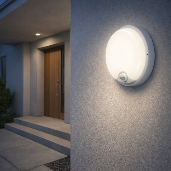 Rabalux 77214 - LONATO, aplică LED de exterior cu senzor, 18W, 230V, IP65, albă
