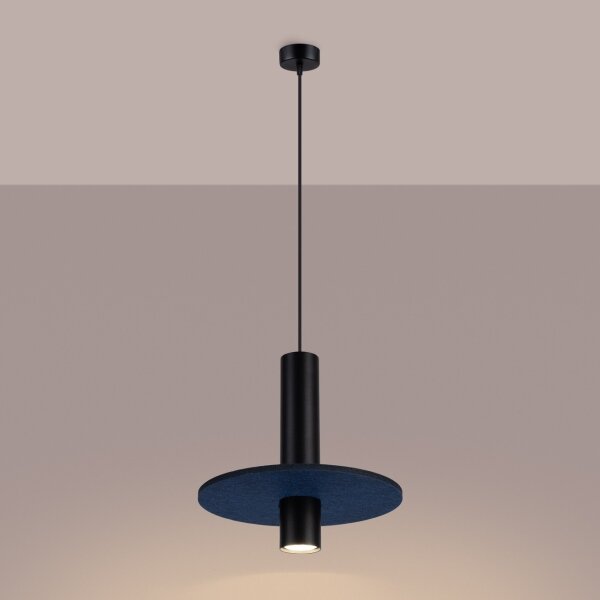 Sollux SL.1884 - Lampă suspendată PELTA pe cablu, 1xGU10/10W/230V, negru/albastru