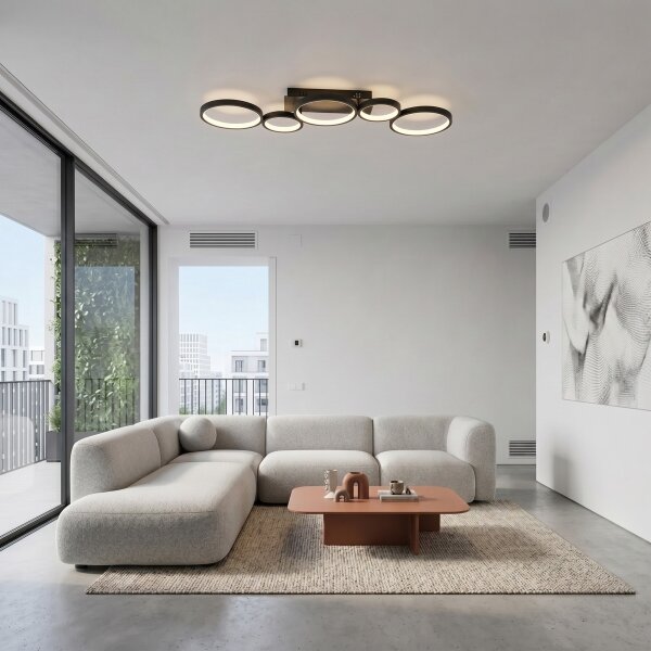 Brilagi - Plafonieră LED reglabilă RINGO LED/34W/230V negru + telecomandă