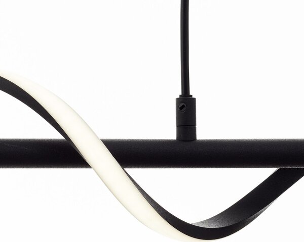 Brilliant Lampă suspendată Eunice LED, lungime 80 cm, negru, metal, Negru, Camera de zi / sufragerie, Metal, Modern