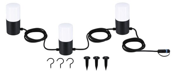 Paulmann Plug & Shine lanț de lumină în aer liber Tuburi antracit 3xE14, reglabil, Negru, Aluminiu, Modern
