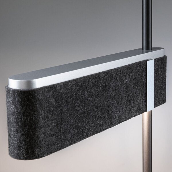 Paulmann Lampă de podea cu LED Jagun, antracit, pâslă, 3 trepte de, reglabil, Negru, Camera de zi / sufragerie, Țesătură / Textil, Modern, Proiector suspendat