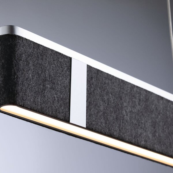 Paulmann LED suspendat Jagun, antracit, pâslă, 3-step-dim, reglabil, Negru, Camera de zi / sufragerie, Țesătură / Textil, Modern