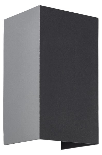 Brilliant Aplică de exterior cu LED Hilly, înălțime 13,6 cm, gri închis, metal, Gri, Metal, Modern