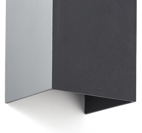 Brilliant Aplică de exterior cu LED Hilly, înălțime 13,6 cm, gri închis, metal, Gri, Metal, Modern