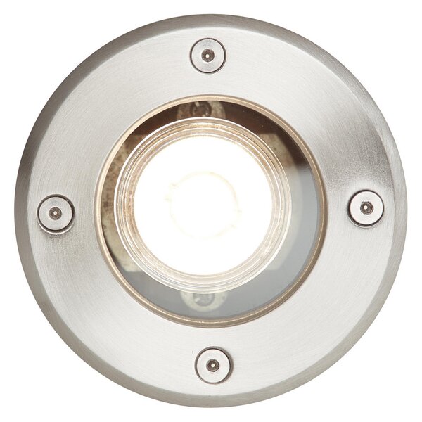 Brilliant Lumină de podea Itch, Ø 11 cm, oțel inoxidabil, metal, reglabil, Metalic, Metal, Modern, Corpuri de iluminat încastrate rotunde