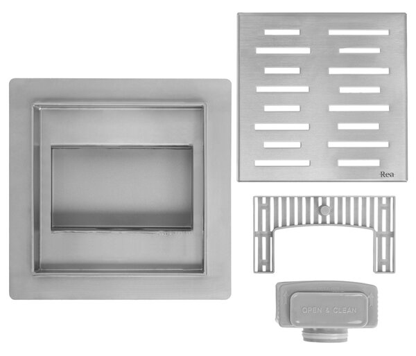 Rigola dus REA LINE 150x150 Nickel Brush