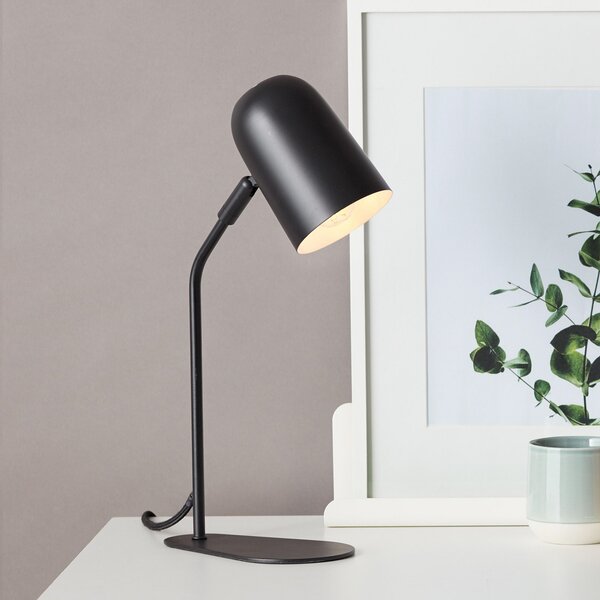 Brilliant Lampă de masă Tong, negru, înălțime 38 cm, metal, Negru, Camera de zi / sufragerie, Metal, Modern