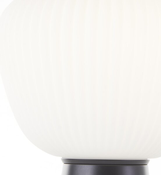 Brilliant Lampă de masă Kaizen, înălțime 25 cm, opal, sticlă, Alb, Camera de zi / sufragerie, Sticlă