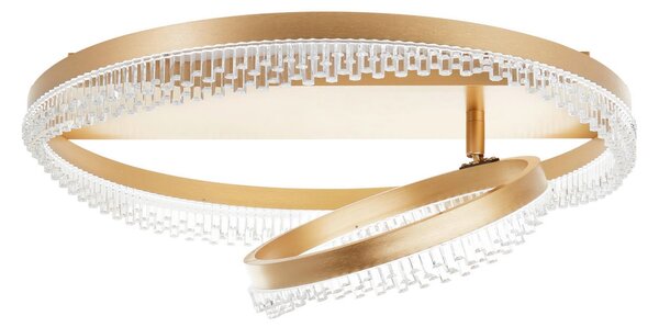 Brilliant Plafonieră cu LED Aurora, auriu, Ø 61 cm, aluminiu, CCT, reglabil, Auriu / Alamă, Camera de zi / sufragerie, Aluminiu, Modern