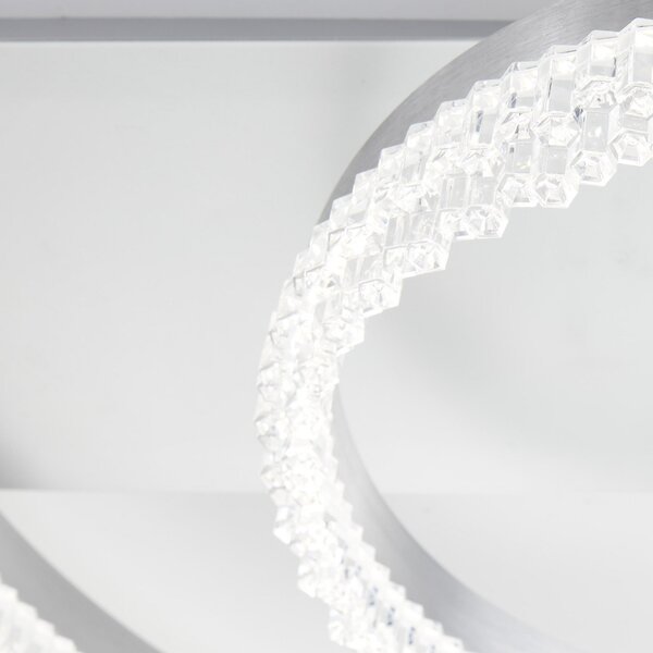 Brilliant Plafonieră cu LED Aurora, aluminiu, Ø 61 cm, CCT, reglabil, Metalic, Camera de zi / sufragerie, Aluminiu, Modern