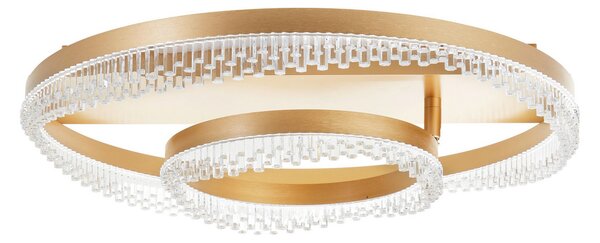 Brilliant Plafonieră cu LED Aurora, auriu, Ø 61 cm, aluminiu, CCT, reglabil, Auriu / Alamă, Camera de zi / sufragerie, Aluminiu, Modern