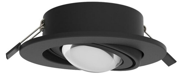 MEGATRON Spot de încastrat cu LED Planex Powerlens, 4,8 W, negru, Negru, Camera de zi / sufragerie, Metal, Plafon încastrat