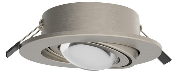 MEGATRON Spot de încastrat cu LED Planex Powerlens, 4,8 W, nichel, Metalic, Camera de zi / sufragerie, Metal, Plafon încastrat