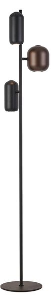 Brilliant Lampă de podea Jane, înălțime 147 cm, negru/maro/verde, cu 3 lumini., Negru, Camera de zi / sufragerie, Metal, Modern