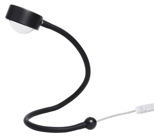 LIGHTME Lampă de masă Powerlens Snake, negru, braț flexibil, Negru, Studiu / Birou, Metal, Modern