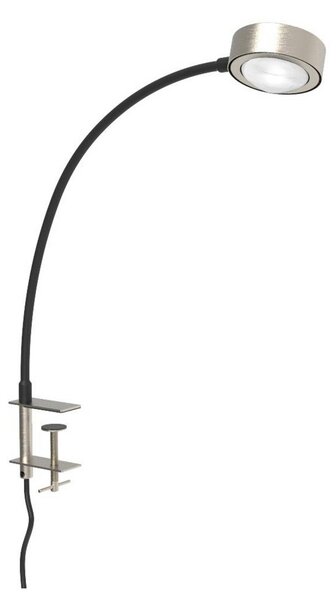 LIGHTME Lampă de masă Powerlens Flex, cu șurub, culoare titan, Gri, Studiu / Birou, Metal, Modern, Lumină de lectură