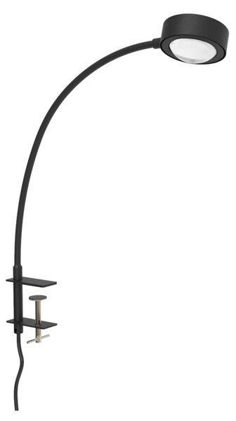 LIGHTME Lampă de masă Powerlens Flex, cu șurub, negru, Negru, Studiu / Birou, Metal, Modern, Lumină de lectură