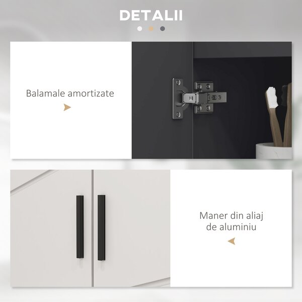 Kleankin Dulap pentru Chiuveta cu Picior, Dulap de Baie, Dulap de Depozitare pentru Chiuveta pentru Podea | Aosom Romania