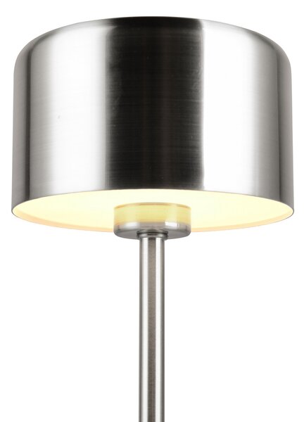Reality Leuchten Lampă de masă reîncărcabilă Jeff LED, culoare nichel, înălțime 30 cm, metal, reglabil, Gri, Camera de zi / sufragerie, Metal, Modern