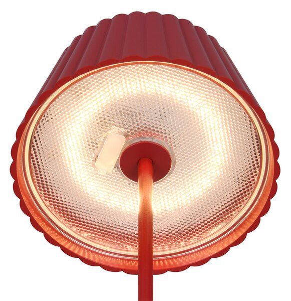 Reality Leuchten Lampă de masă Suarez LED reîncărcabilă, roșie, înălțime 39 cm, metal,, reglabil, Roșu, Metal, Modern