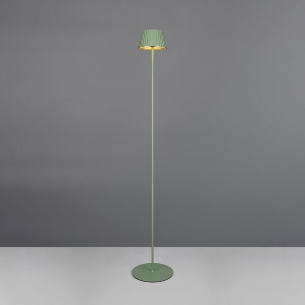 Reality Leuchten Lampă de podea reîncărcabilă Suarez LED, verde, înălțime 123 cm, metal, reglabil, Verde, Metal, Modern