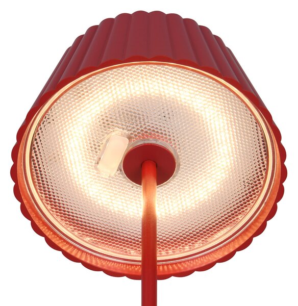 Reality Leuchten Lampă de podea reîncărcabilă Suarez LED, roșu, înălțime 123 cm, metal, reglabil, Roșu, Metal, Modern