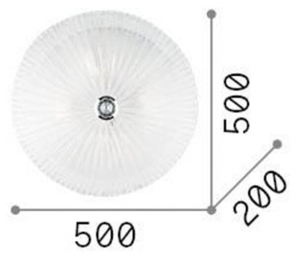IDEAL LUX Ideal Lux Plafonieră Shell, culoare chihlimbar, sticlă, Ø 50 cm, reglabil, Bej, Camera de zi / sufragerie, Sticlă