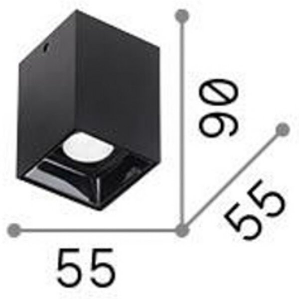 IDEAL LUX Ideal Lux LED downlight Nitro Square alb, înălțime 9 cm, metal, Alb, Camera de zi / sufragerie, Aluminiu, Modern